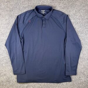 RHONE Performance Long Sleeve Polo Shirt Mens XL Blue Golf Stretch Active